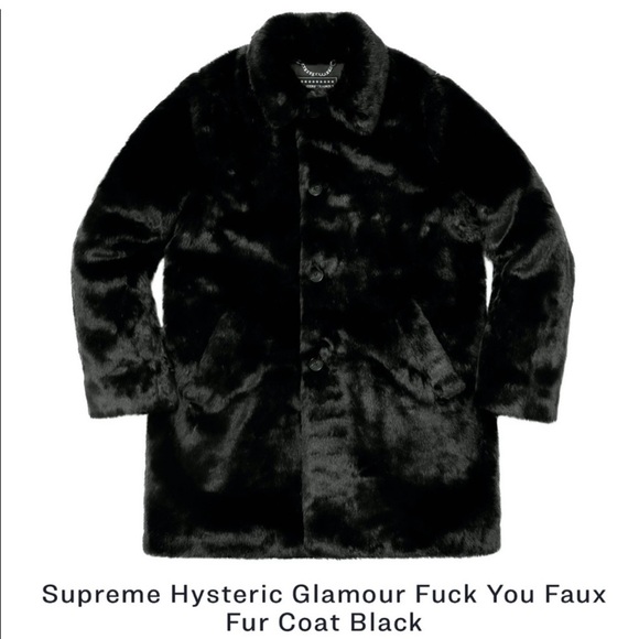 Supreme Hysteric Glamour Black Faux Fur Coat - Picture 1 of 3